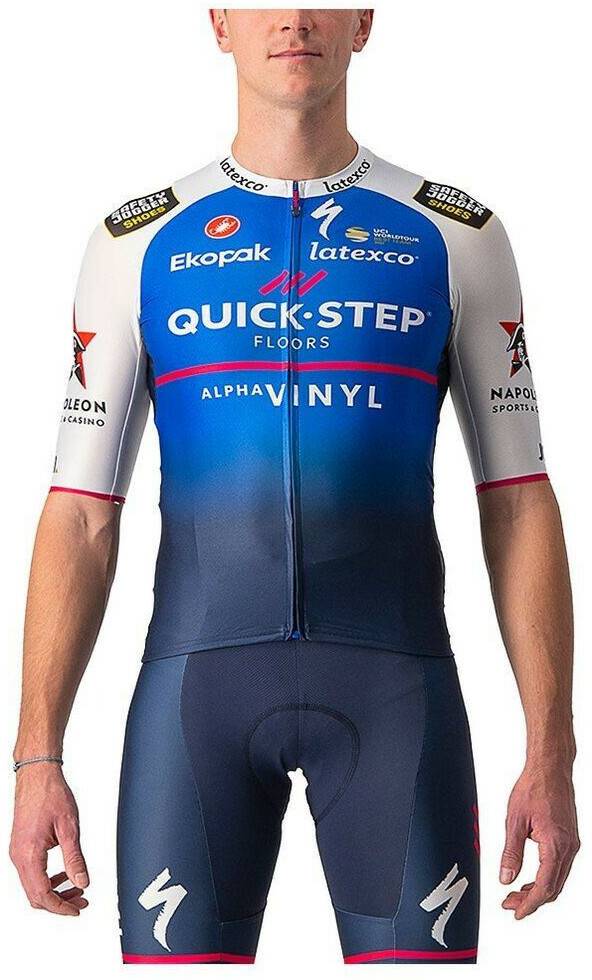 Castelli Quick-step Aero Race 6.1 Short Sleeve Jersey (Blue) Men Fahrradbekleidung