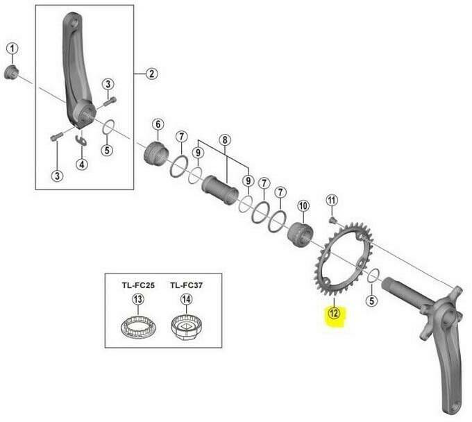 Fahrradteile Shimano Mt610 Chainring grey (34)