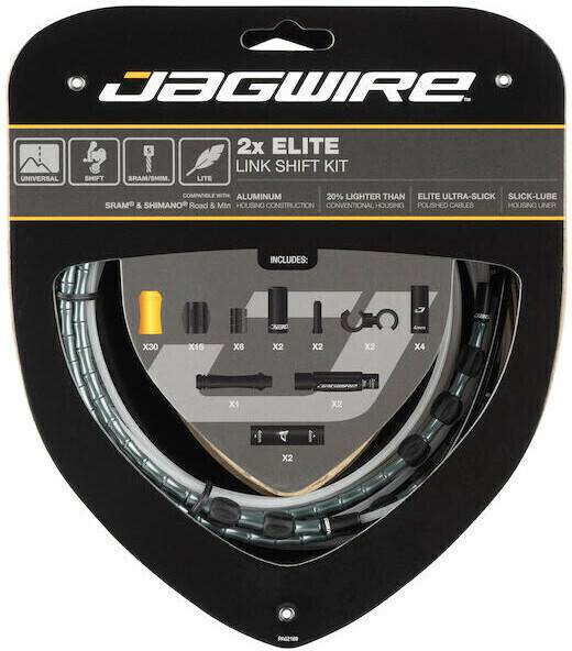 Fahrradteile Jagwire 2X Elite Link Schaltzugset für SRAM/Shimano grau 2021 Schaltzüge & -hüllen