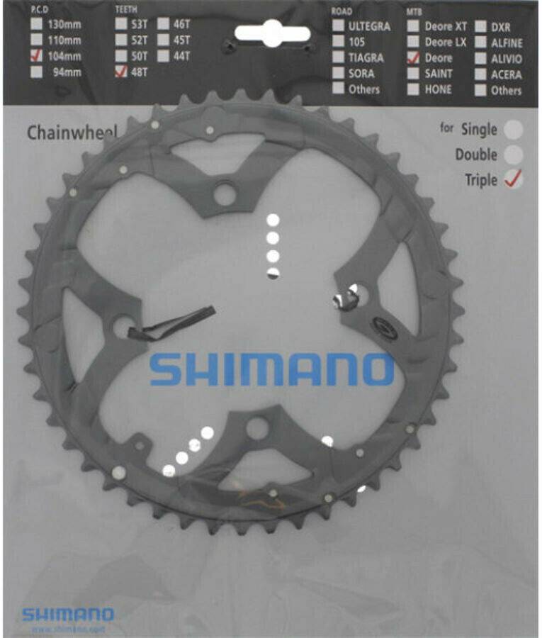 Fahrradteile Shimano Deore FC-M590 Kettenblatt(48) grau