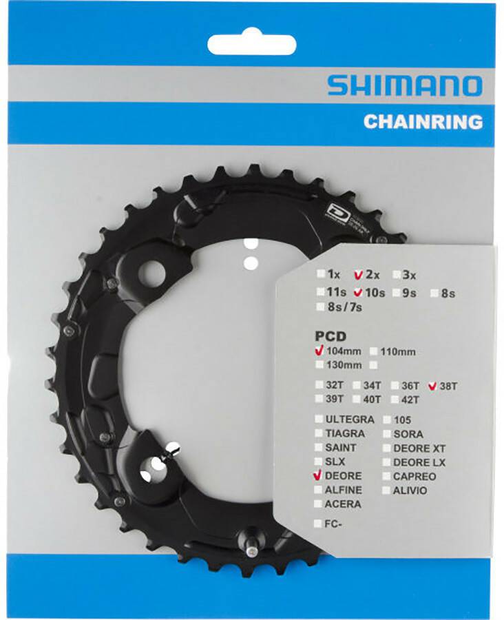 Fahrradteile Shimano Deore FC-M615 Chainring 104 BCD black 40T