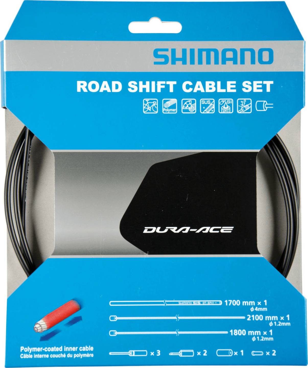 Fahrradteile Shimano Road PTFE Shift Cable Setschwarz